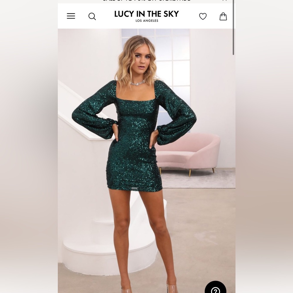 Lucy in the Sky Green Sequin Mini Dress